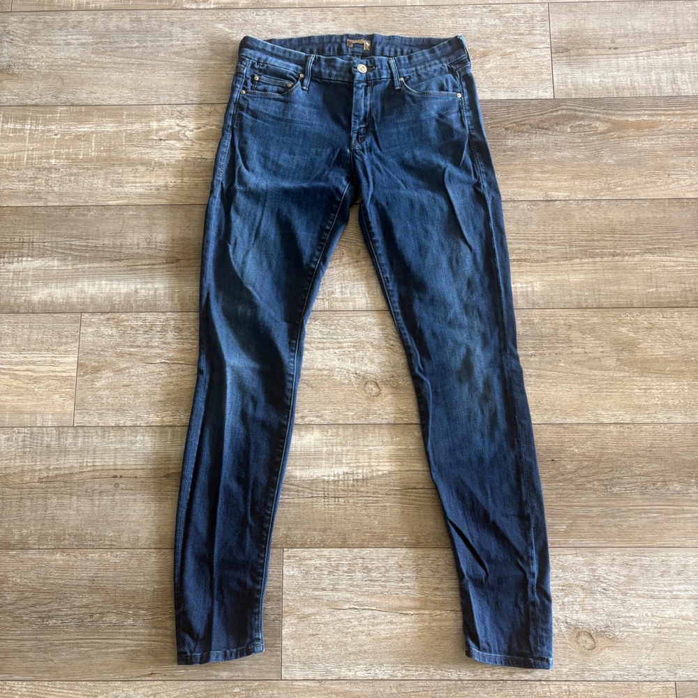MOTHER The Looker Jeans Women 28 Blue Missing Hour Skinny‎ Mid Rise Denim *FLAW